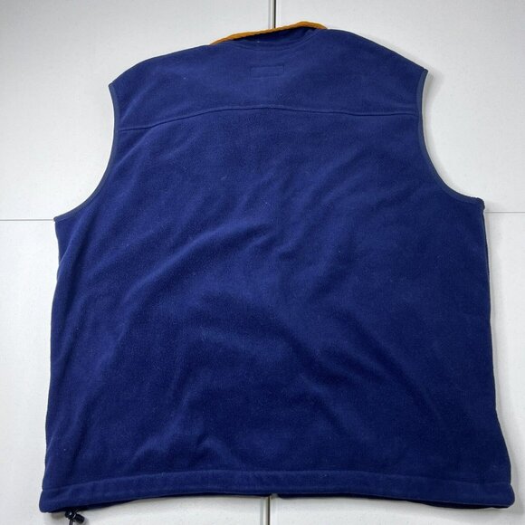 L.L. Bean Fleece Full Zip Vest Blue Orange Men’s Size XL - Picture 6 of 6
